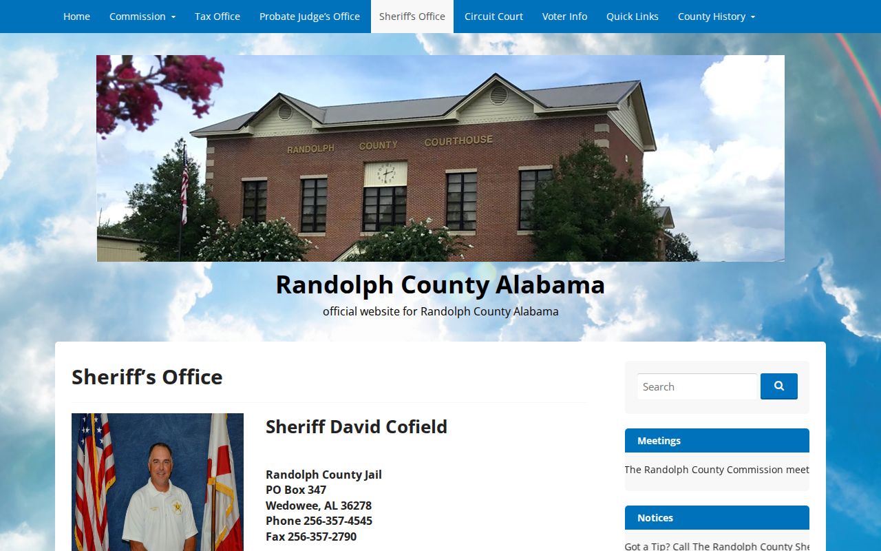 Randolph County arrest records Sheriff's Office source