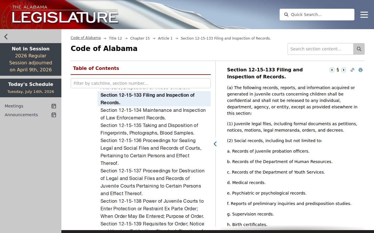 Randolph County juvenile court docket confidentiality law