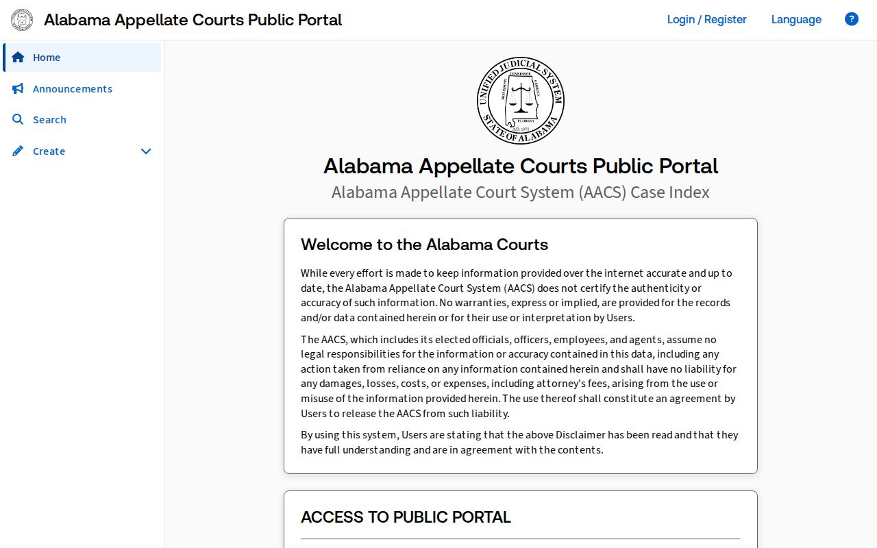 Randolph County court records Alabama appellate public portal