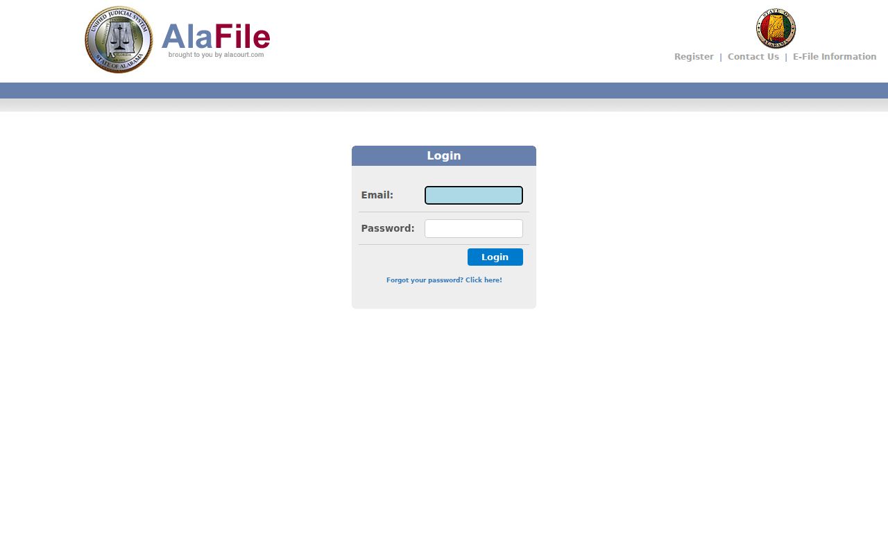 Randolph County court records AlaFile electronic notice registration