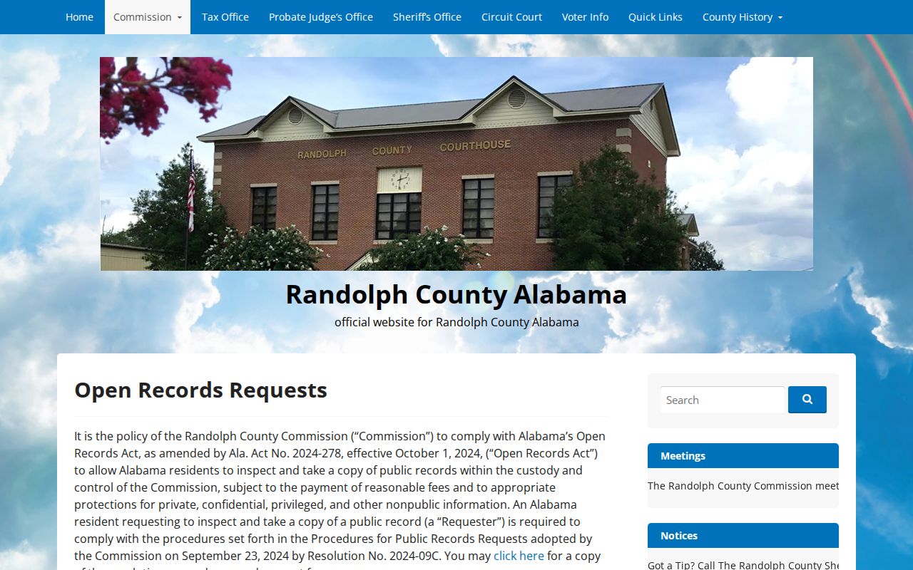 Randolph County public records request process
