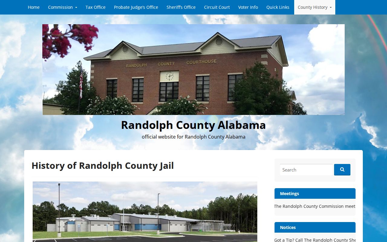 Randolph County inmate records and county jail history