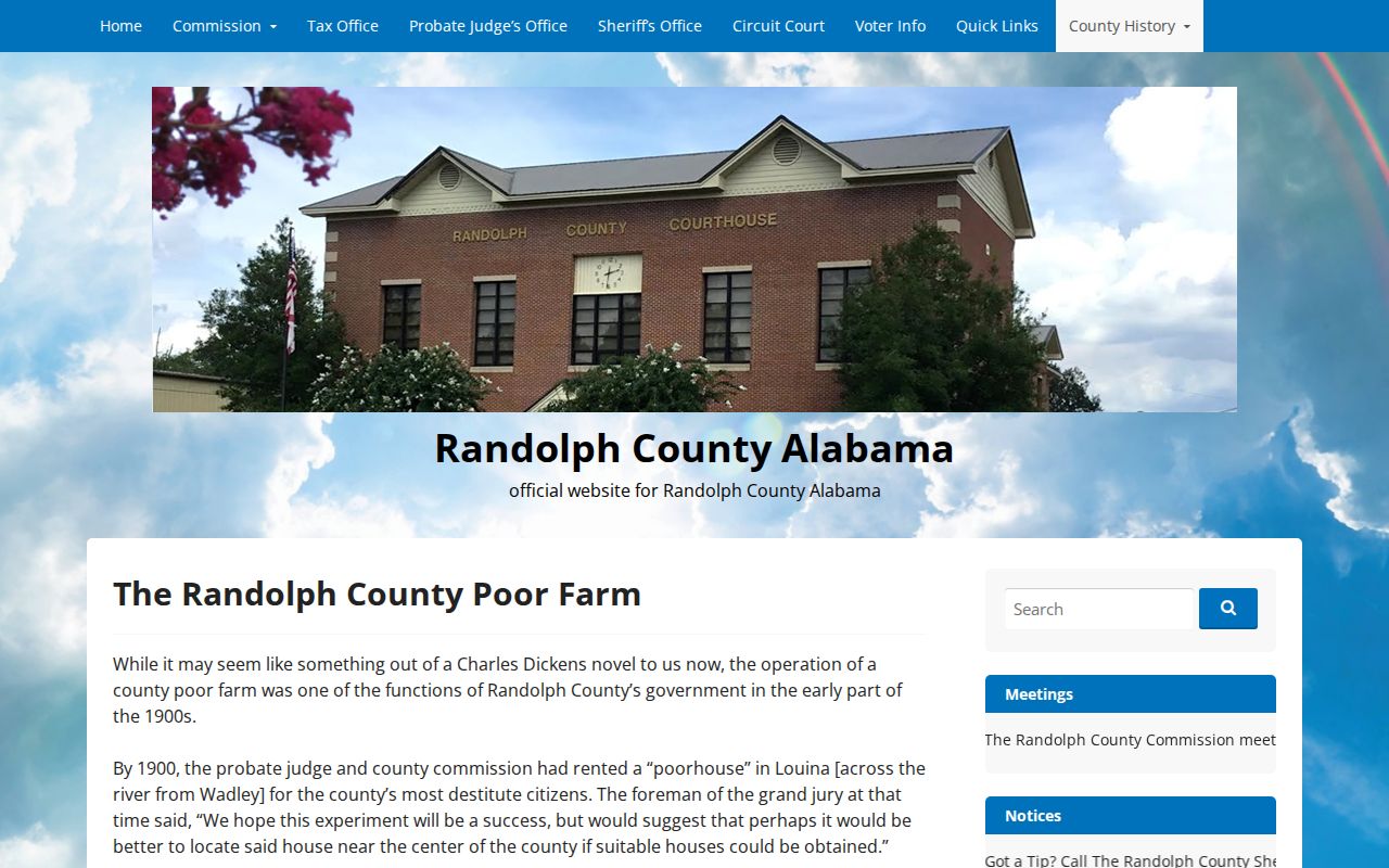 Randolph County probate records context and county poor farm history