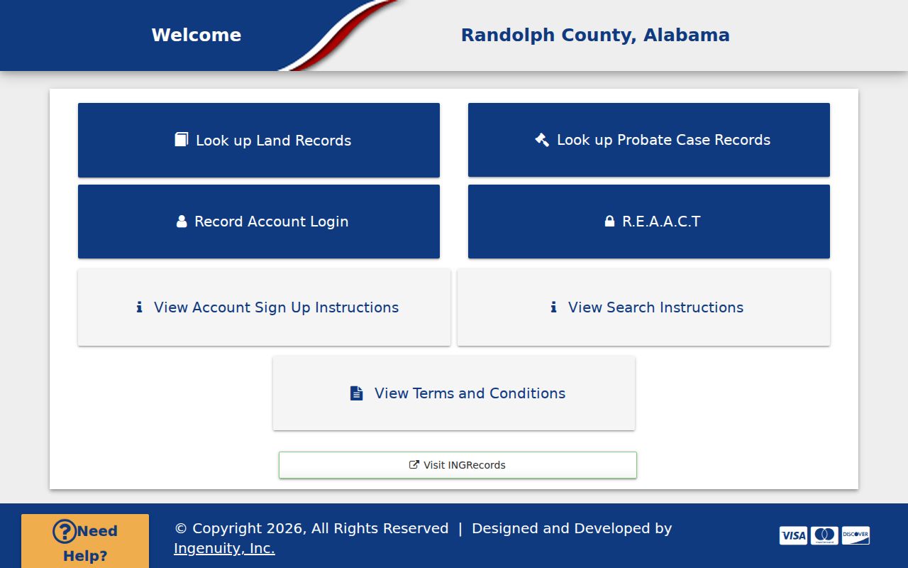 Randolph County probate records portal for cases and land records
