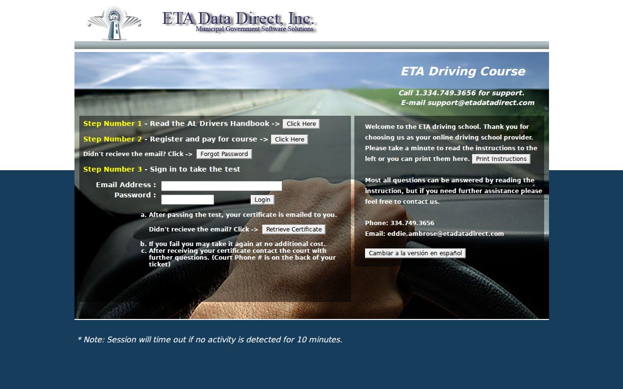 Randolph County traffic court approved online driving school